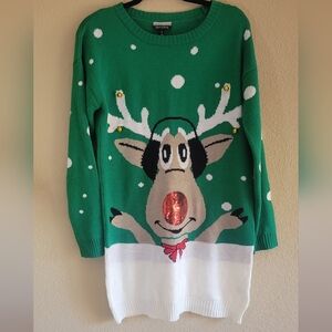 Green Reindeer Ugly Sweater Size L